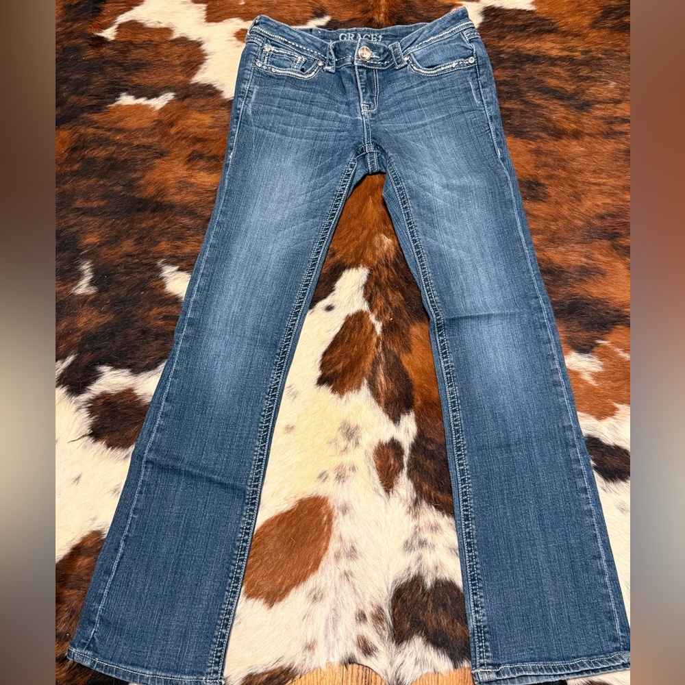 Grace Blue Flare Wide Leg Jeans